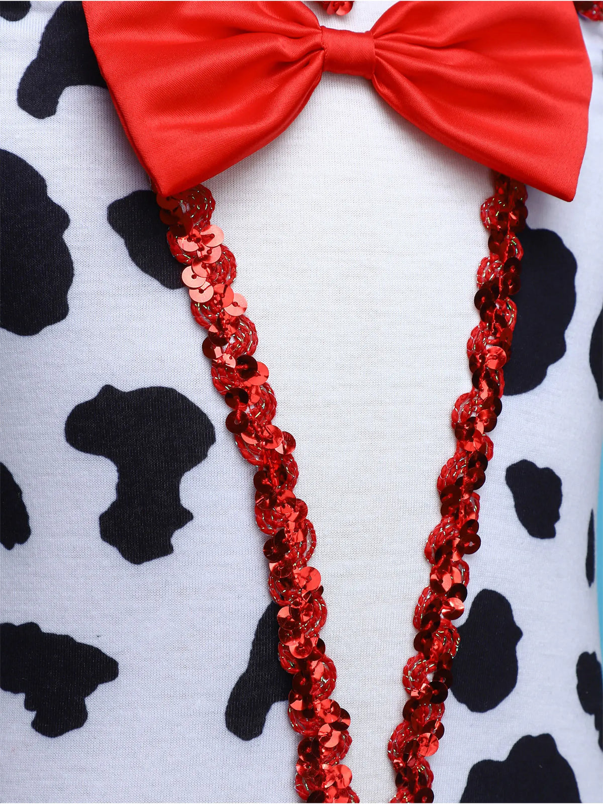 Dalmatian Costume for Kids Girls Sleeveless Sequin Bowknot Mesh Puffy Dress Halloween Black Spotted Ballet Leotard Dress Cosplay