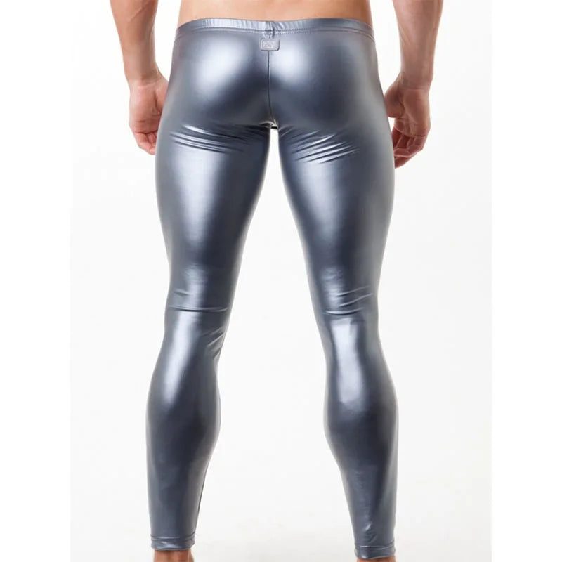 【2025 Nightclub Super Pants 】 Men's Patent Leather Tight Pants, Stretch Stage Performance Pants, Bar Party Shiny Men's Trousers