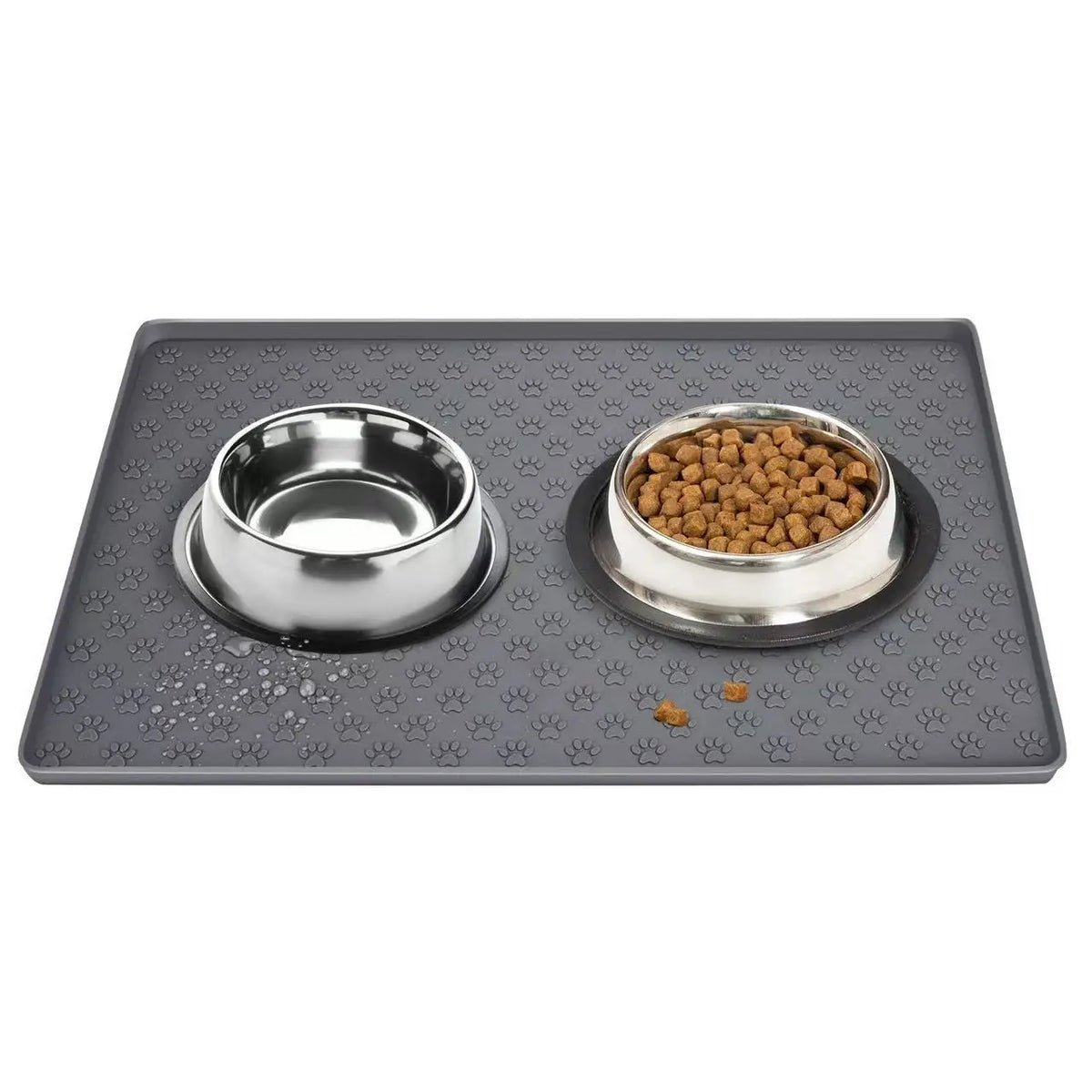 Pet Dog Feeding Mat, Made of Silicone Material, Easy to Clean, Rectangular Cat and Dog Meal Mat with Raised Edges
