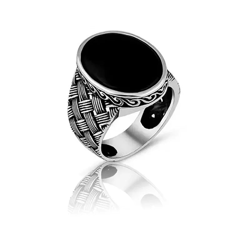 Men's Ring Mysterious Totem Pattern Retro Style Fashion Trend Popular Classic Hand Jewelry Suitable for Team Gifts