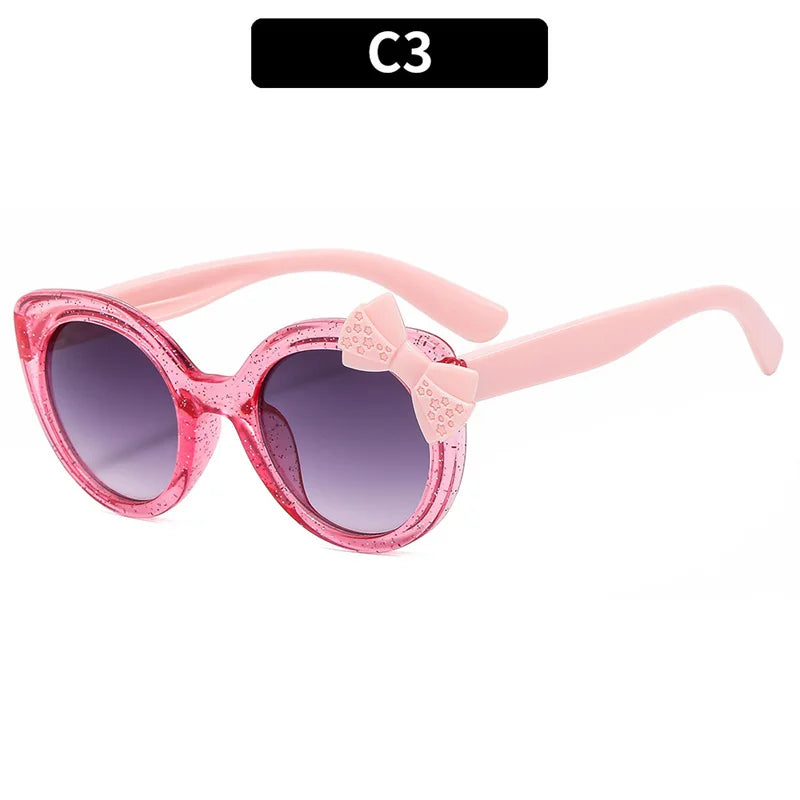 2026 Lovely Cat Eye Children Sunglasses Personality Bowknot Sun Glasses Kids Cute Baby Eyewear Trend Girls Boy Eyeglasses