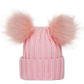 2024 Mother Kids Hats Bobble Hat Children Cap Pom Pom Beanies Caps Kids Cap Infant Bonnet Accessories for Baby Girls Boys 0-3Y