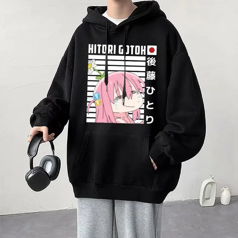 Anime Cos BOCCHI THE ROCK! Hoodie Kessoku Band Logo Couples Hoodies Goto Hitori Ijichi Nijika Cospaly Oversized Long Sleeve Male