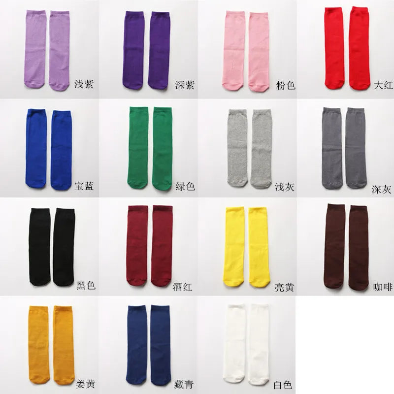 Knee High Socks Kids Boys Girls Long Tube Socks for School Uniform Children White Socks Long Student