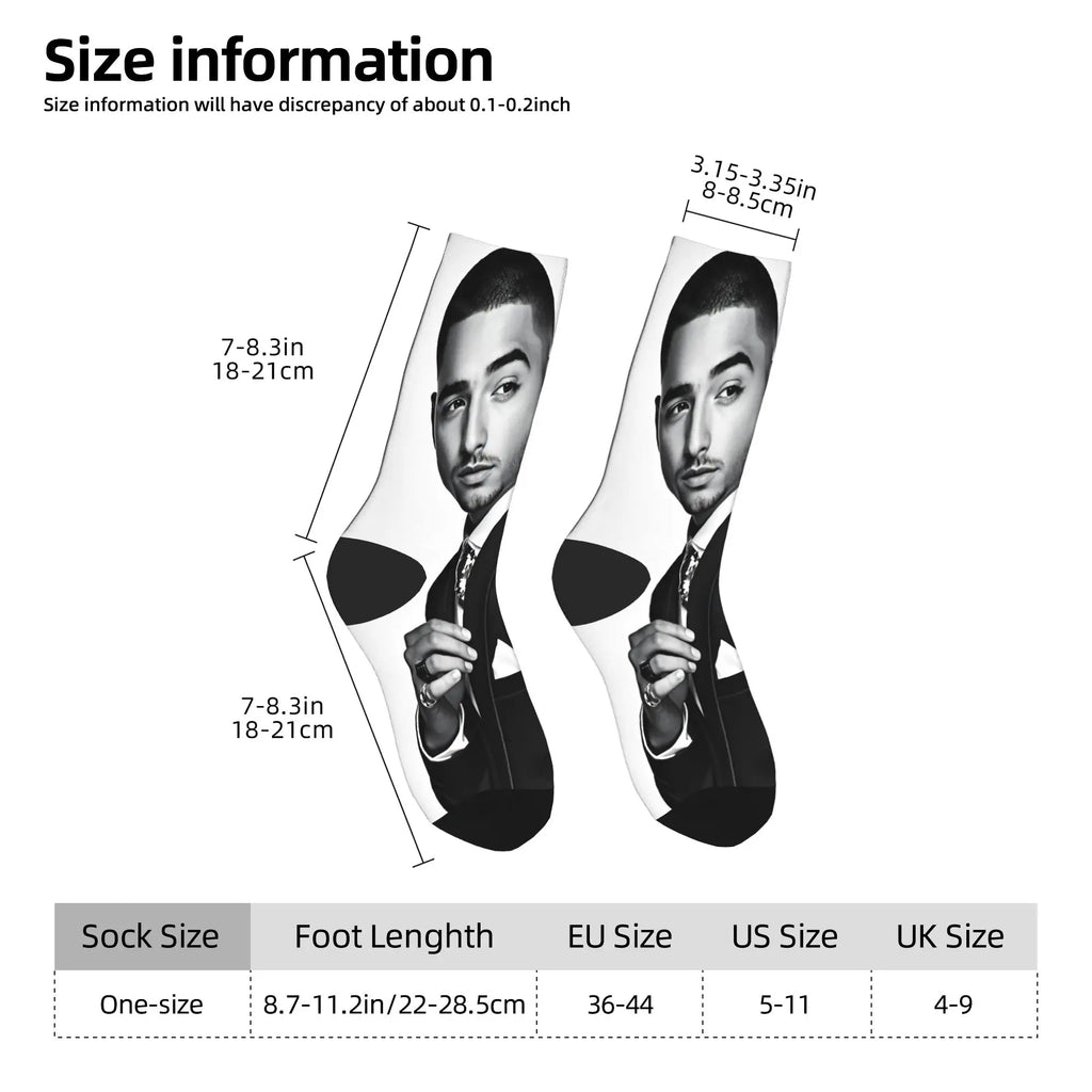 Women Men Socks Maluma Rapper  Stockings Autumn Trendy High Quality Socks Printed Climbing Non-Slip Socks