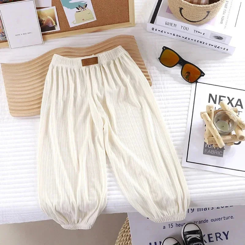 Summer Boys Girls Pants Casual Baby Kids Loose Pants Girl Breathable Pant Children Clothing