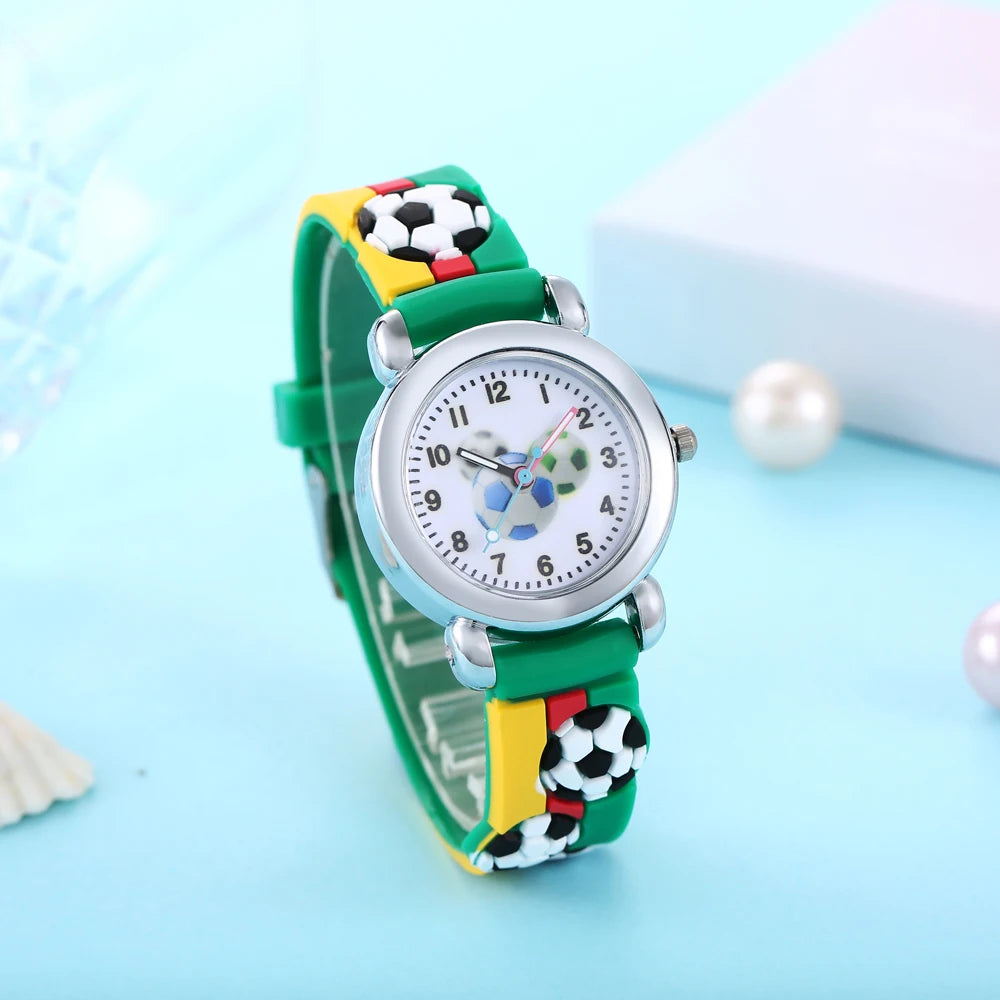 Lovely Creative Cartoon Corlorful Kids Watch Gift For Boys Girls Sell Like Hot Cakes Cute Football Children's Wristwatch