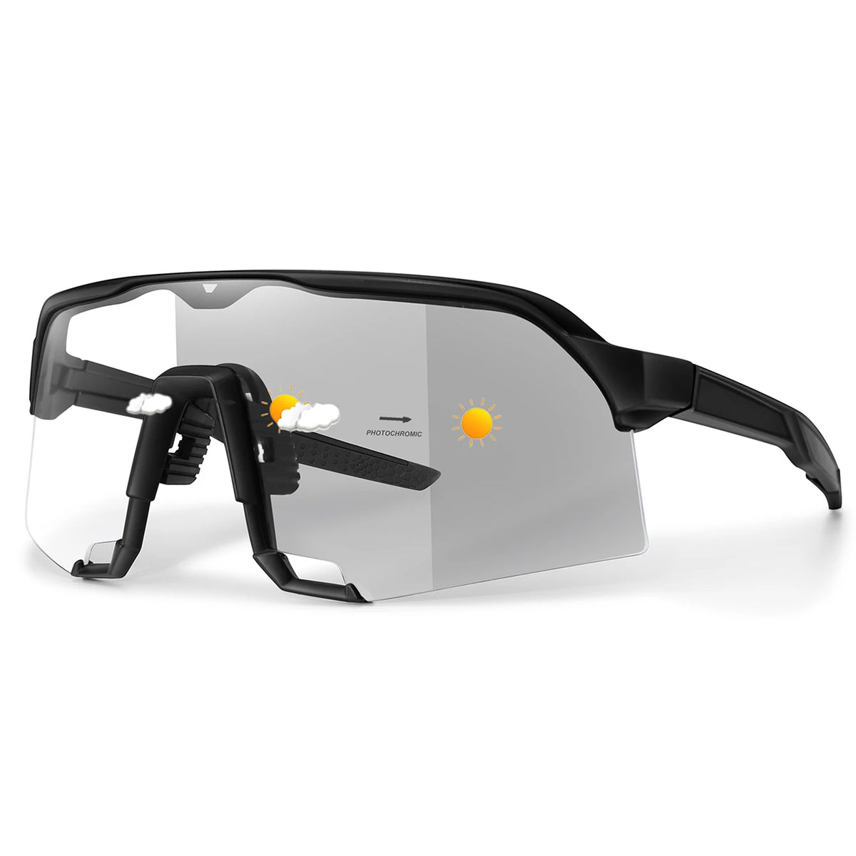 Photochromic Sunglasses for Men Women Outdoor Mtb Bicycle Cycling Running Eyewear Windproof Goggles Oversize Shades