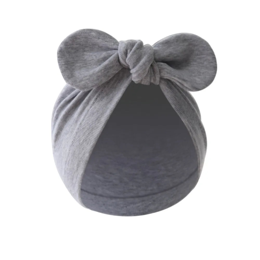 Baby Girls Boys Hat Cute Flower Knot Bunny Ears Hat Cotton Newborn Beanie Caps For Kids Toddler Infant Hair Accessories