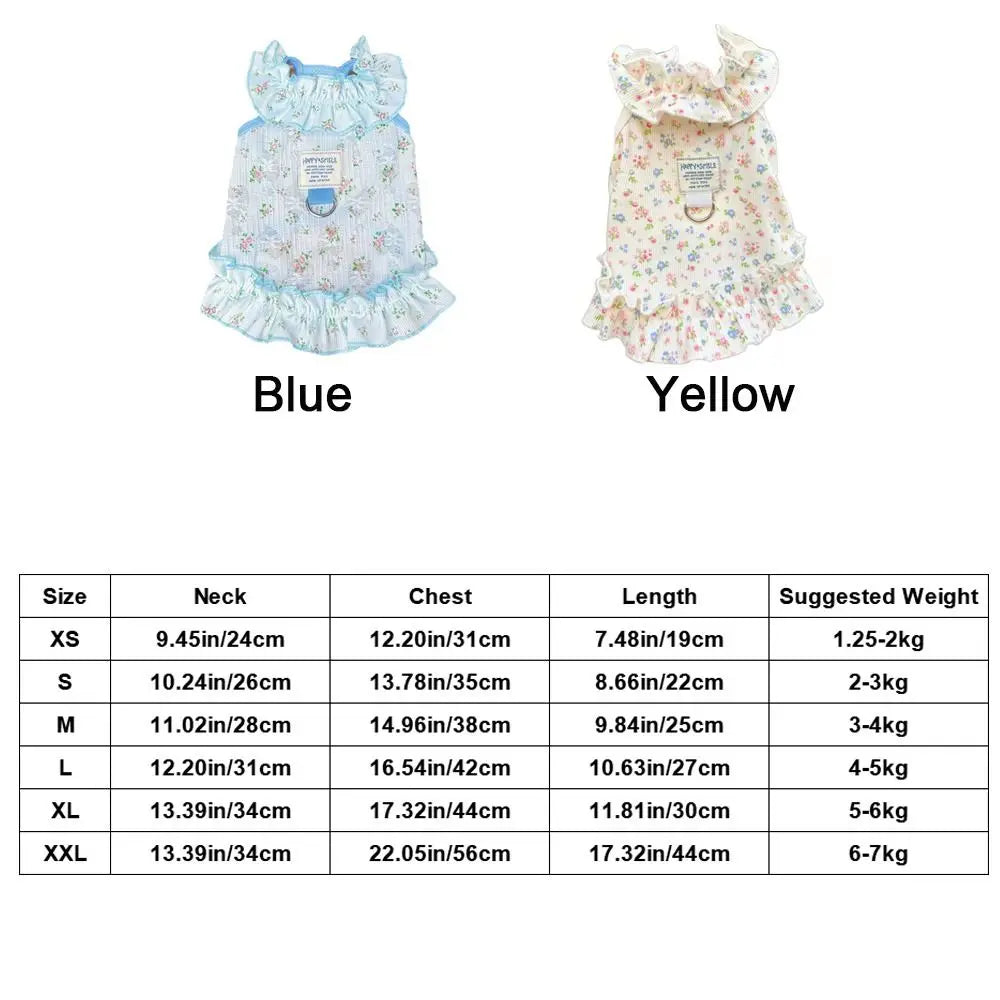 Pet Clothes Thin Dog Cool Dress Cute Soft Dog Cooler Clothes Breathable Skin-friendly Puppy Skirt Spring/Summer