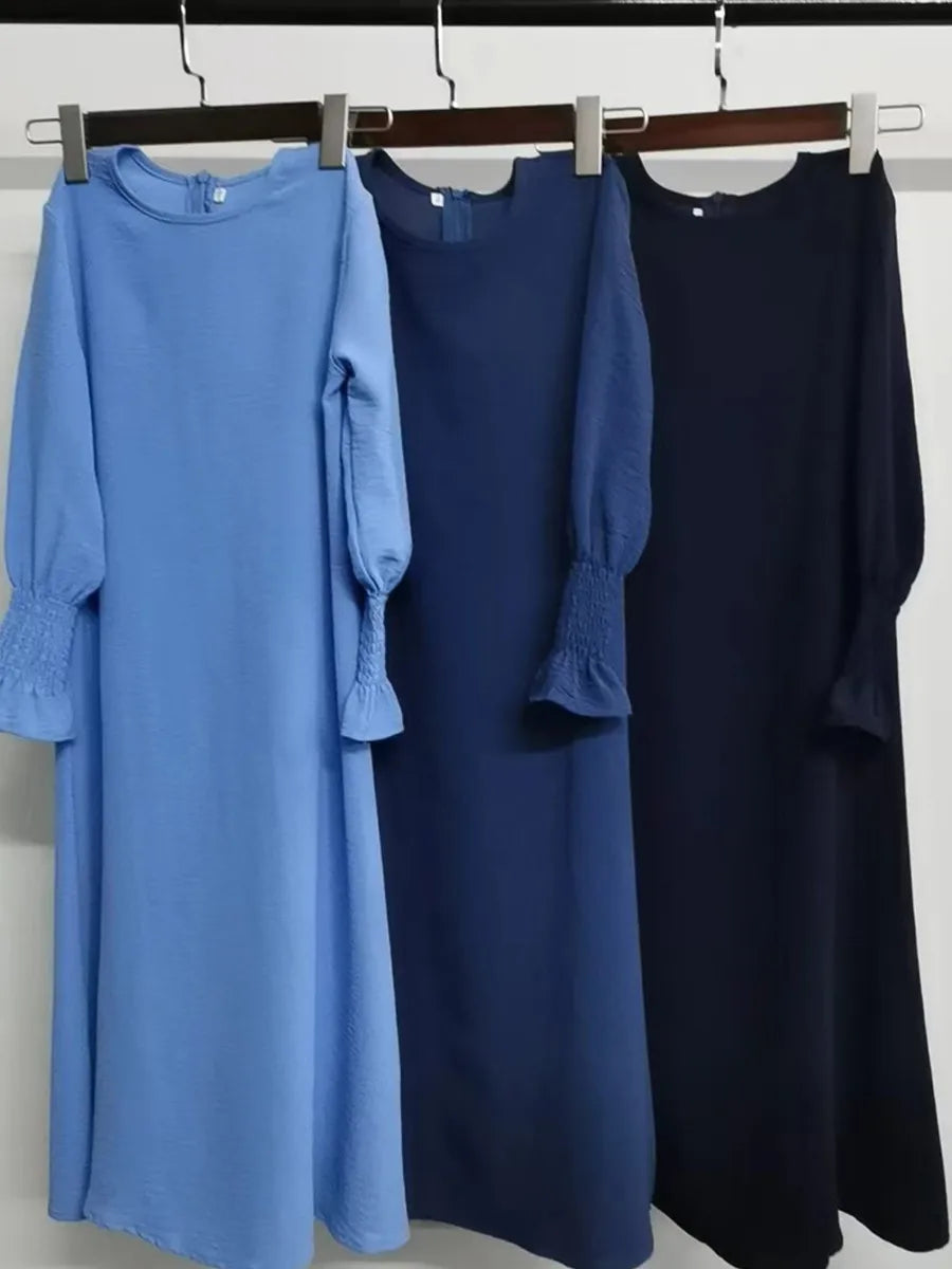 Muslim Kids Girl Dubai Abaya Ruffle Solid Long Dress Modest Ramadan Robe Kaftan Femme Musulmane Islamic Clothing African Dresses