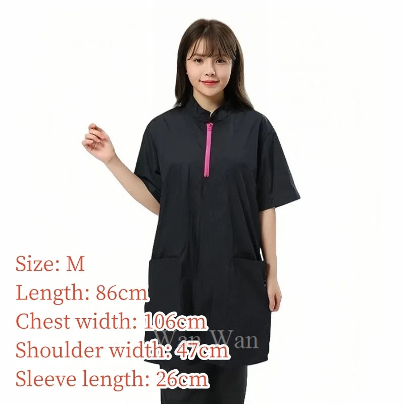 Pet Dog Grooming Clothing Waterproof Work Clothes Pet Groomer Uniforms Long Style Hair Salon Anti Hair Smock Hairdresser Gown