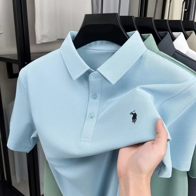 2026 Men's Embroidered Polo Shirt, Premium Summer Casual Business Sports Short Sleeve, Quick Dry Breathable
