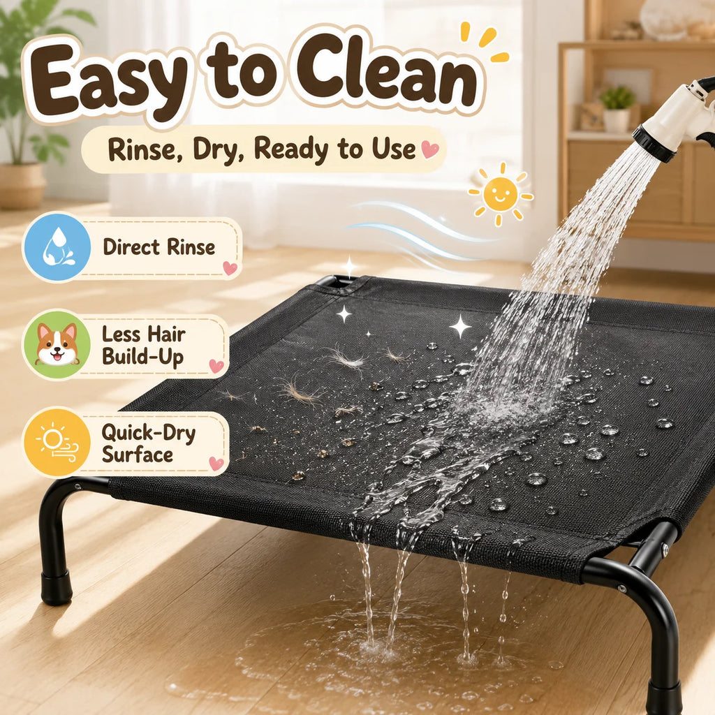 Elevated Pet Bed for Dogs, Washable Dog Bed for Small, Medium, Large & XL Puppies, Breathable Mesh Dog Bed