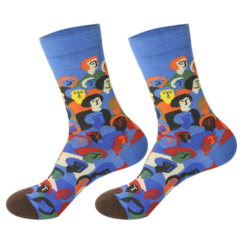 Funny Socks for Men Women Fun Cozy Crazy Novelty Fashion Breathable Oil Painting Trendy Casual Cotton Outdoor Skateboarding SocK
