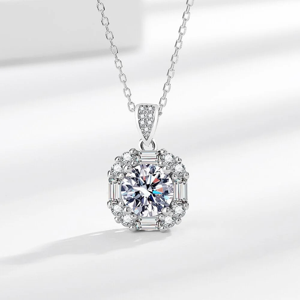 Women's 925 Sterling Silver Jewelry Set Inlaid Square AAAAA Zircon Women's Fashion Party Wedding Accessories