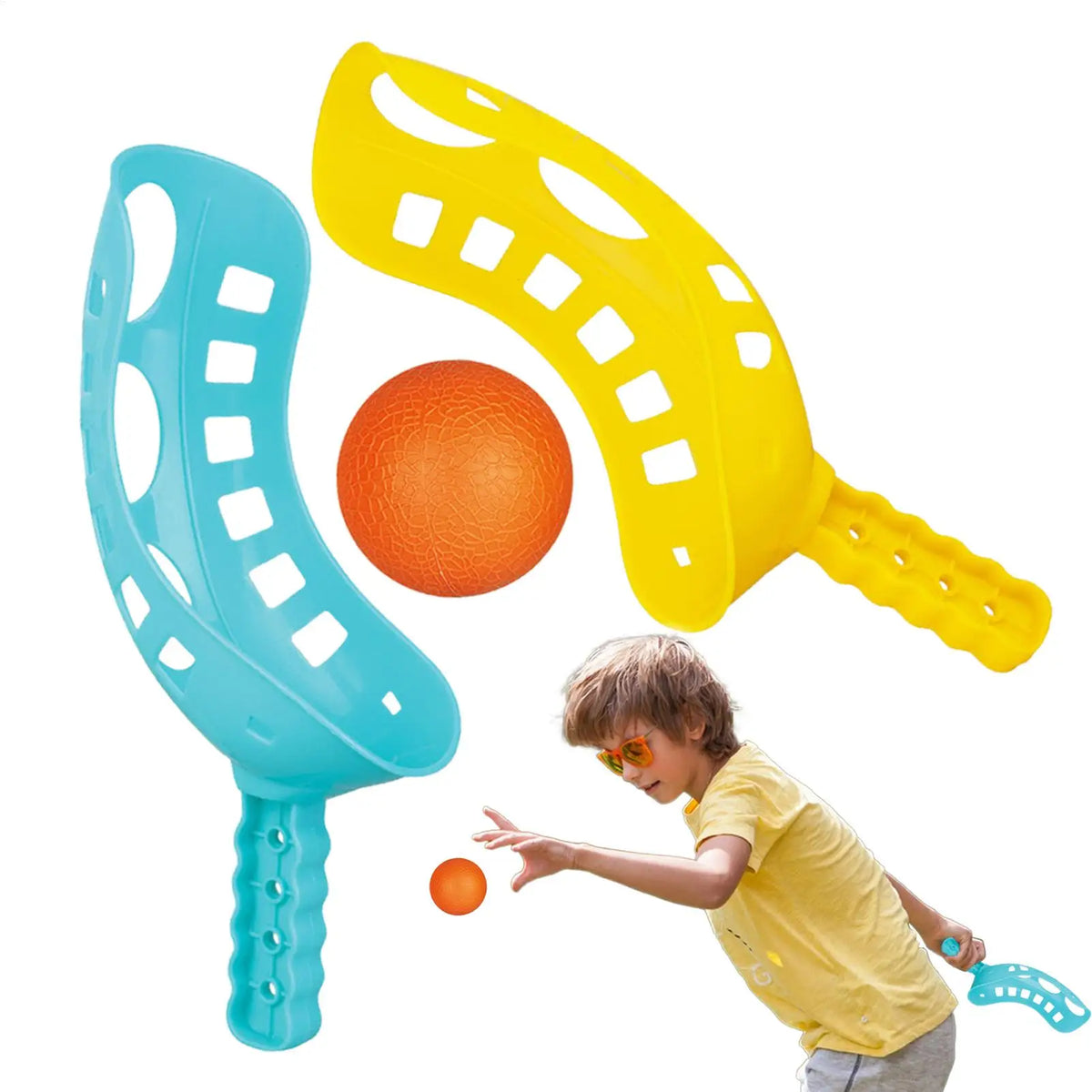 Kids Scoop Ball Toy Outdoor Sports Catch Balls Game Set Throw And Catch Parent-Child Interactive Toys Garden Toss Catch Balls
