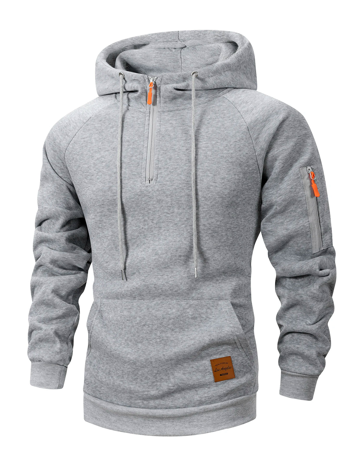 Men's Half Zipper Casual Hooded Collar Drawstring Hoodies Running Warm Sweatshirt Long Sleeve Outdoor Streetwear Fleece Pullover