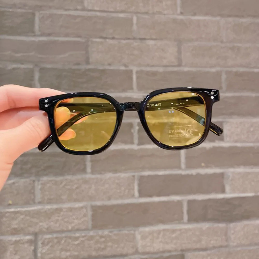 Children'S Colored Sunglasses  Foldable Round Frame Sun Glasses Boys Girls Uv400 Ultraviolet Eyepiece For Ages 2-8 Years Kids