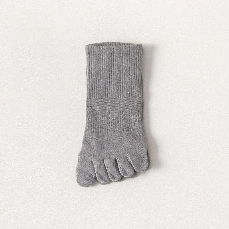 Socks For Women Spring Summer Solid Color Mesh Five Fingers Socks Ankle Short Socks Sweat-absorbing Boat Socks Split Toe Socks