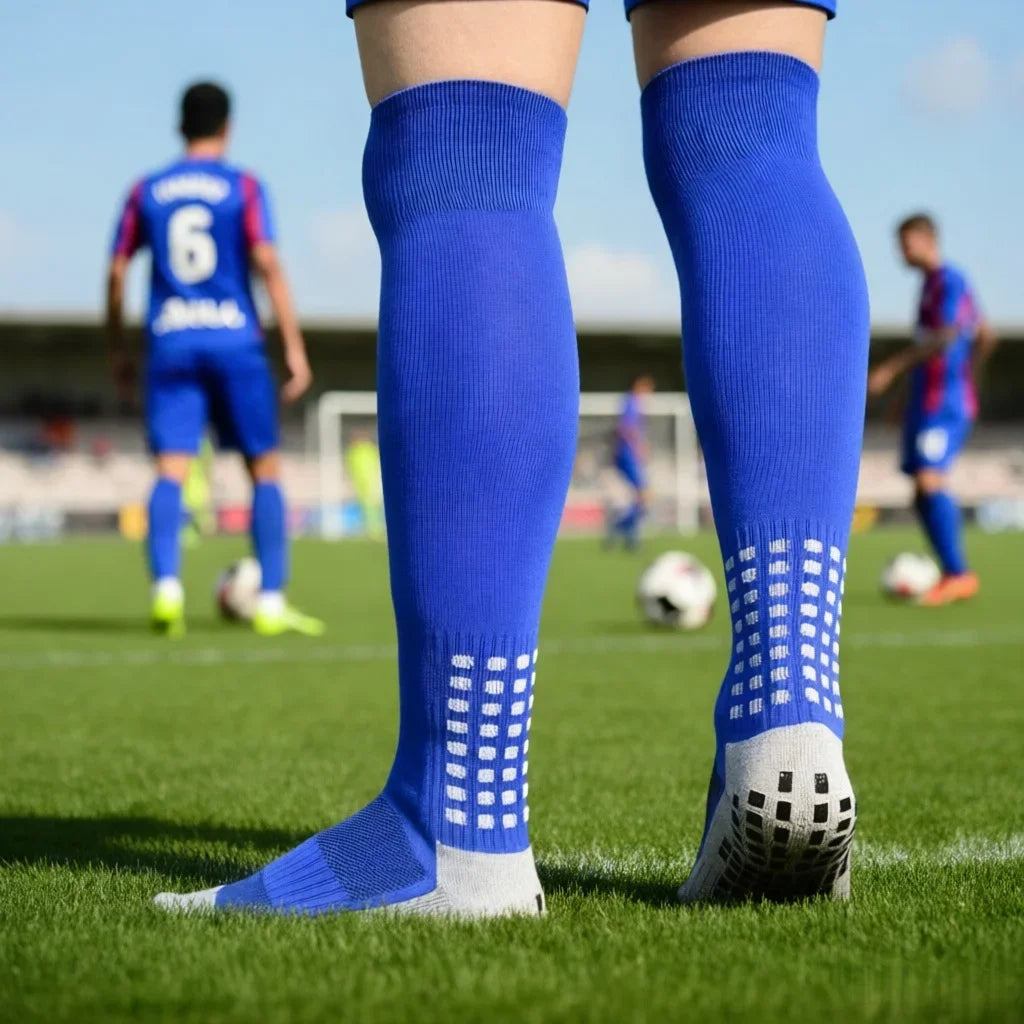 Sports Training Long Football Socks Men's Non-Slip Soccer Socks Breathable Knee High Towel Bottom Stockings For Cycling Hiking
