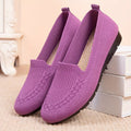 Women's Solid Color Knit Loafers Lightweight Anti Slip Flat Shoes for Casual Wear