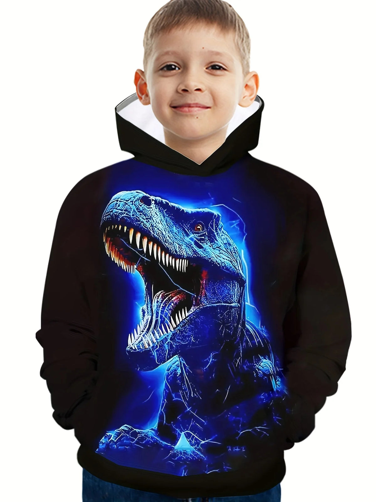 Children's Clothing Hoodies Kids Clothes Boy Children Top Long Sleeve Cartoon Dinosaurs Print Spring And Autumn Outdoor Clothes