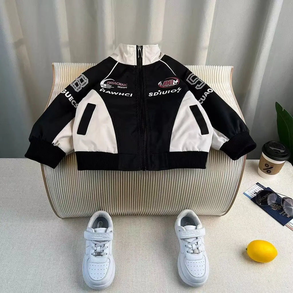 Korean Version Boys Jacket Children's Spring and Autumn Motorcycle Suit New Boys' Sports Jacket Children Clothing Baby Outerwear