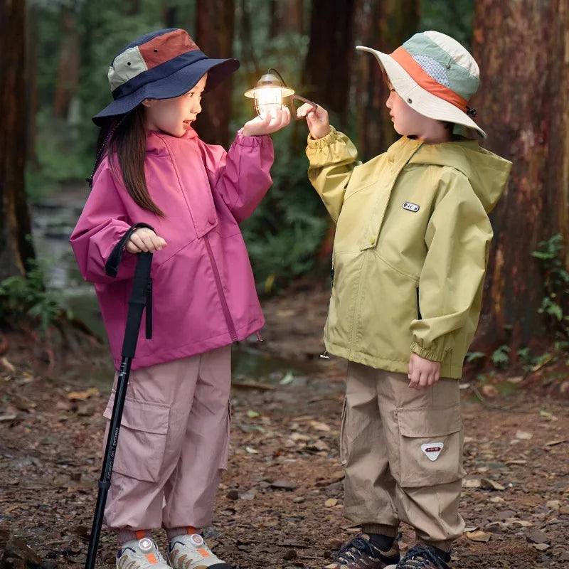 Kids Windbreaker Spring Autumn 2026 New Stylish Little Girl Jacket Girls Hooded Top Boys Jacket Trendy