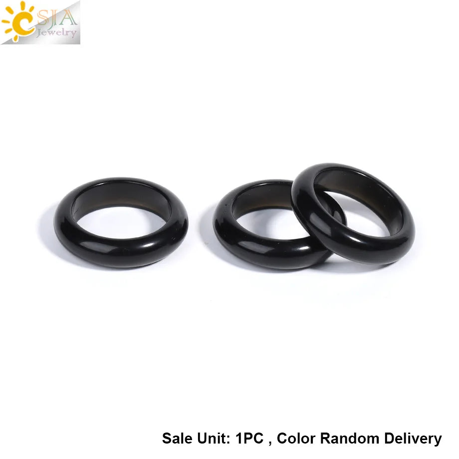 Gem Stone Crystal Band Rings for Men Natural Pink Stone Quartz Red Agates Jaspers Dainty Finger Jade Ring Women Jewelry H474