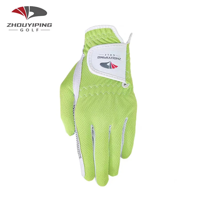 Men's golf glove 1 pc with mesh fabric, soft and breathable, silicone-printed palm for non-slip, wear-resistant, and comfortable
