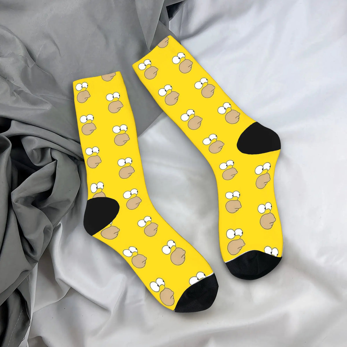 Homer S-Simpsons And Friends Meme Stockings Novelty Socks Unisex Men Breathable Socks Autumn Running Pattern Anti Socks Gift