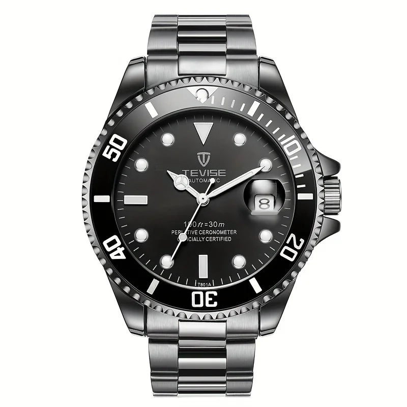TEVISE New Men Mechanical Wristwatch Luxury Business Leisure Stainless Steel Watch Various Colors Diving Watch