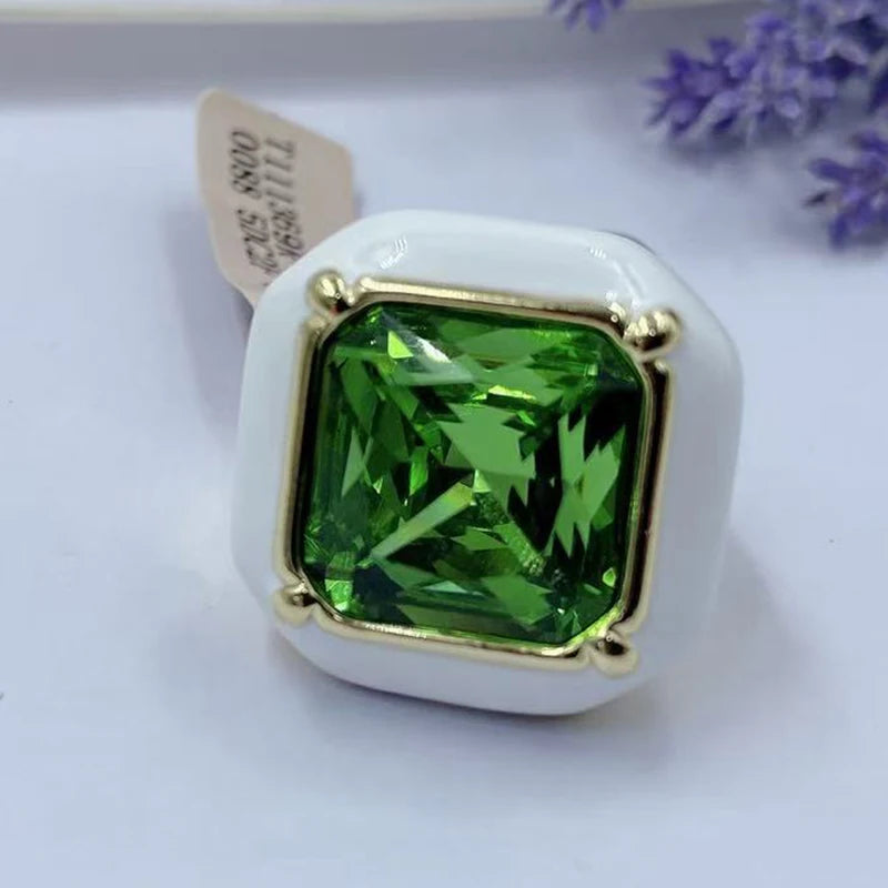 RING JEWELRY Gold Plated High Quality 18k Gold Women's Party Ring Accessories High Quality Gives A Beautiful Gift White