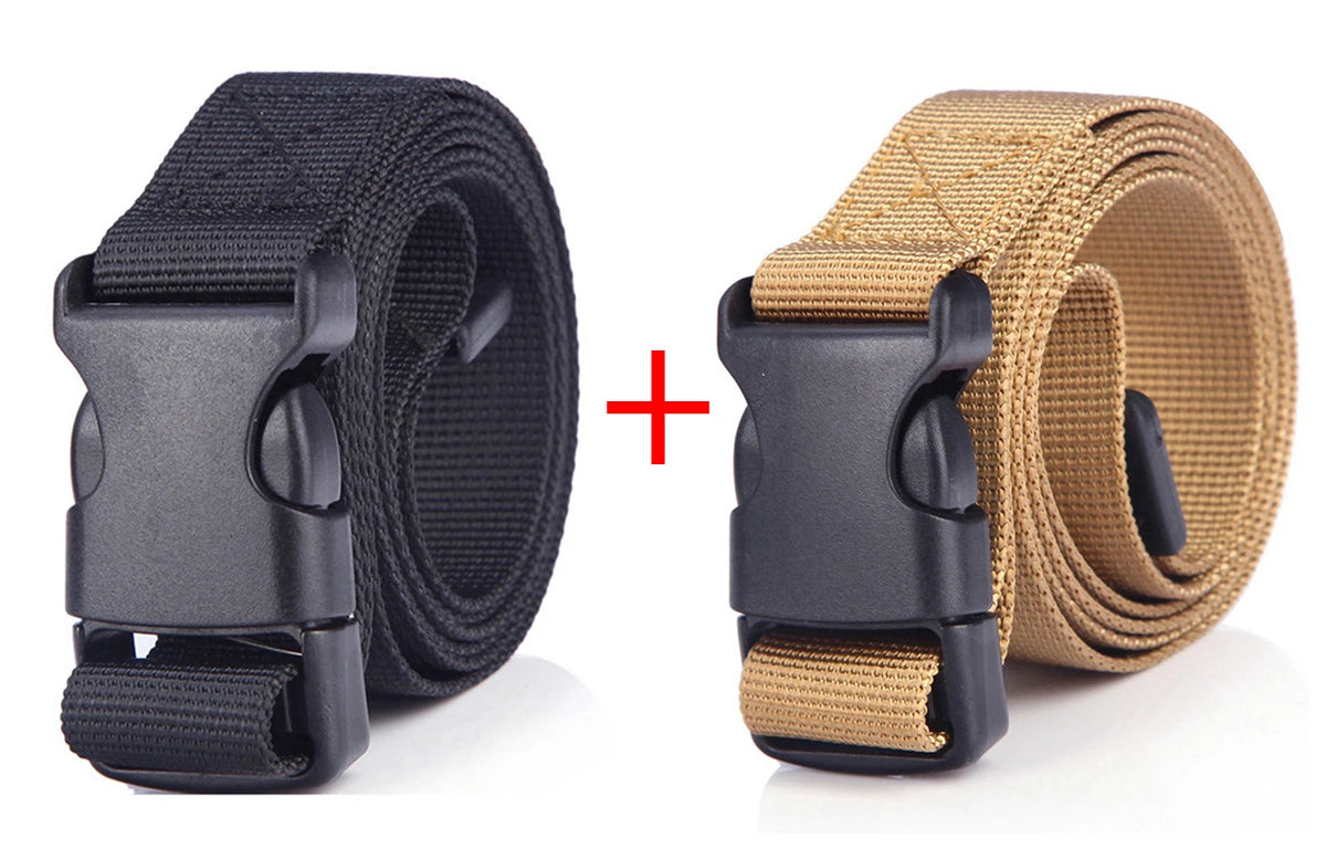 2pcs 25mm Kids Belt Boys Girls Lightweight Canvas Tactical Belt Quick Release Plastic Buckle Adjustable Children Waistband