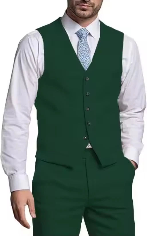 Suits for Men 2 Pieces Vest and Pants Set Gentleman Classic Suit for Men Tuxedo Suit for Men for Wedding Summer Beach