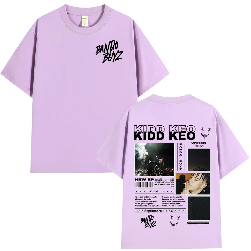 Rapper Kidd Keo Bando Boyz Tour Merch T-shirts Men Women Fashion Hip Hop Street T-shirt Summer Casual Cotton Oversized T Shirts
