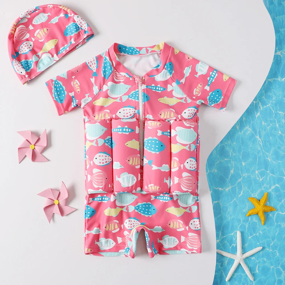 Boys Swimsuit 2026 Buoyancy Swimwear Floating Kids Swimming Set Toddler 1 to 2 3 4 5 6 Years Pink Blue Shark Children Float Suit