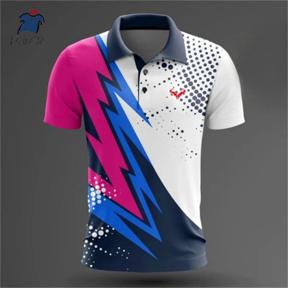 Summer polo shirts, golf shirts, buttoned breathable, quick-drying, sweat-absorbing short-sleeved men's clothing, summer sports