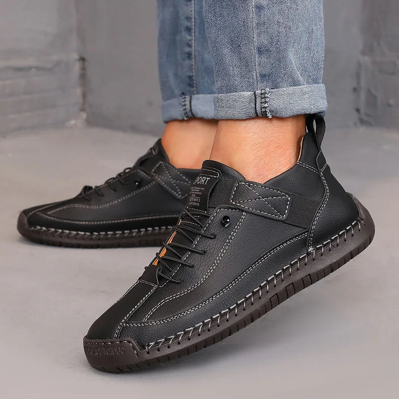 Women's Boots Outdoor Casual Shoes British Style Retro Non-slip Work Shoes Leather Couple Loafers Handmade Soft Sole Ankle Boots