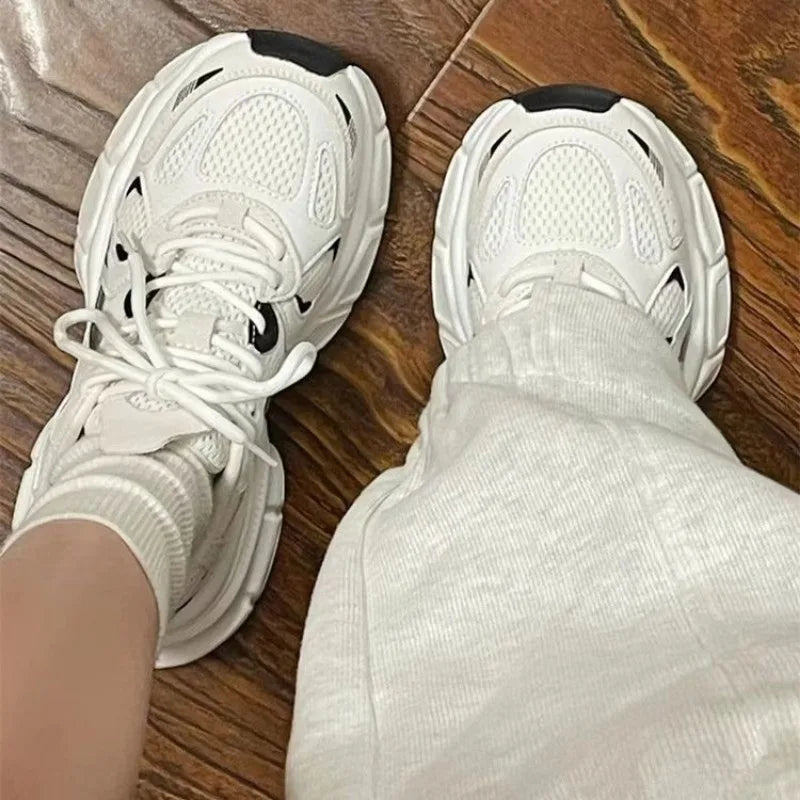 sneakers women trends 2024 summer Sneakers White Lace-Up Women's jogging Shoes platform Female designer shoes zapatos de mujer