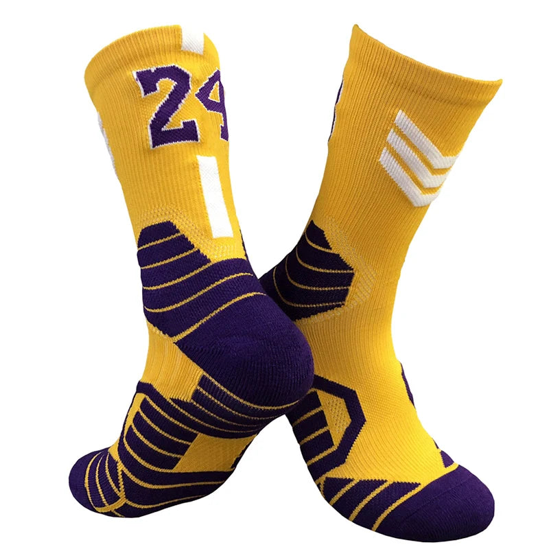 Professional Star Basketball Socks Adults Kids Number 23 Elite Towel Bottom Sports Socks Non-slip Breathable Durable Socks