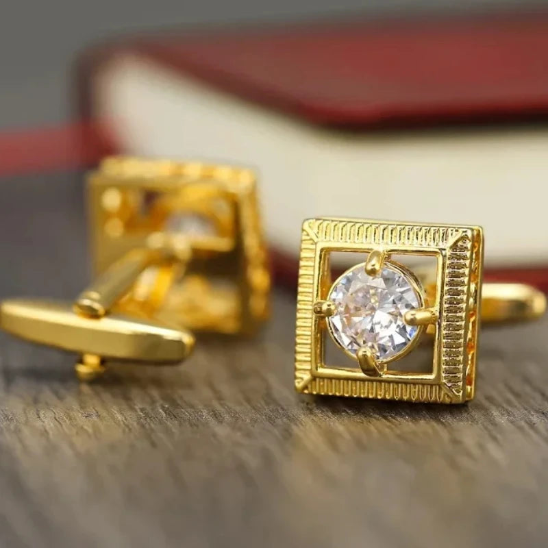 Zircon Cufflinks for Men High-end Crystal French Shirts Accessories Business Banquets Wedding Cuff Links Men's Jewelry Gifts