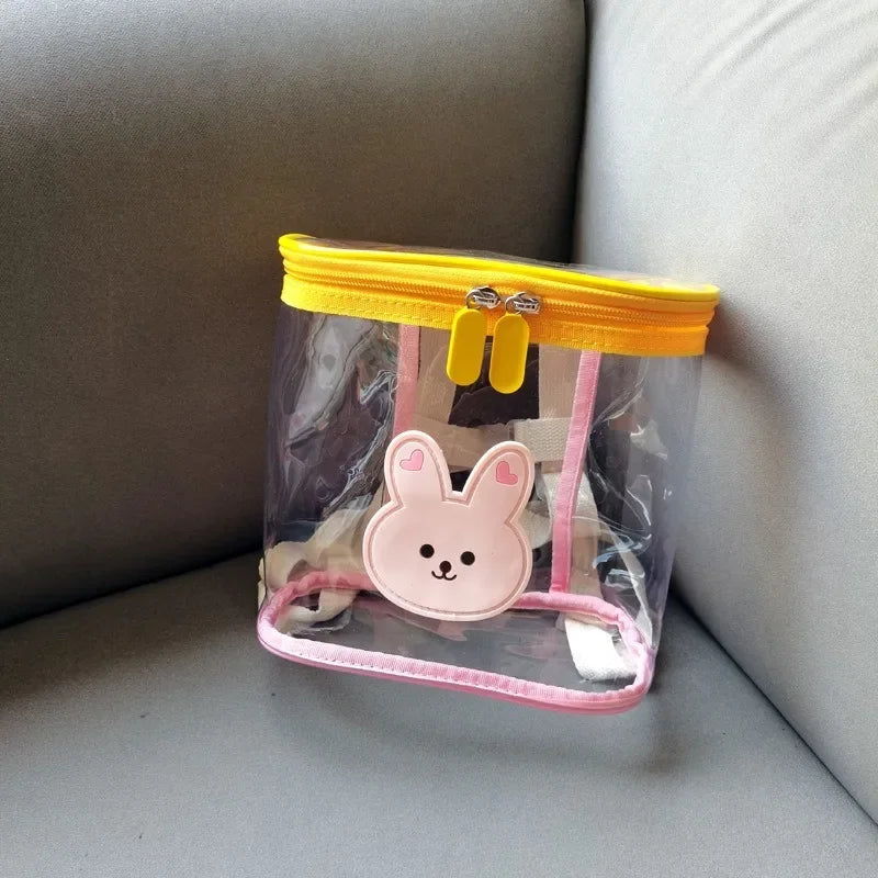 Cute Cartoon Bear Children's Mini Backpack Lovely Transparent Boys Kids Beach Shoulder Bags Casual Portable Baby Girls Handbags
