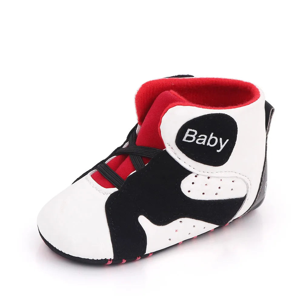 High Top Baby Sneakers Soft Sole Non-slip Comfortable Baby Boy Baby Girl Football Basketball Sports Shoes Infant Toddler Shoes