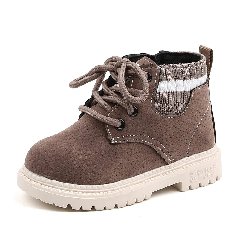 New Children's Casual Shoes Autumn Winter Kids Fashion Boots Leather Boys Girls Shoes Soft Antislip Sport Running Snow Boots