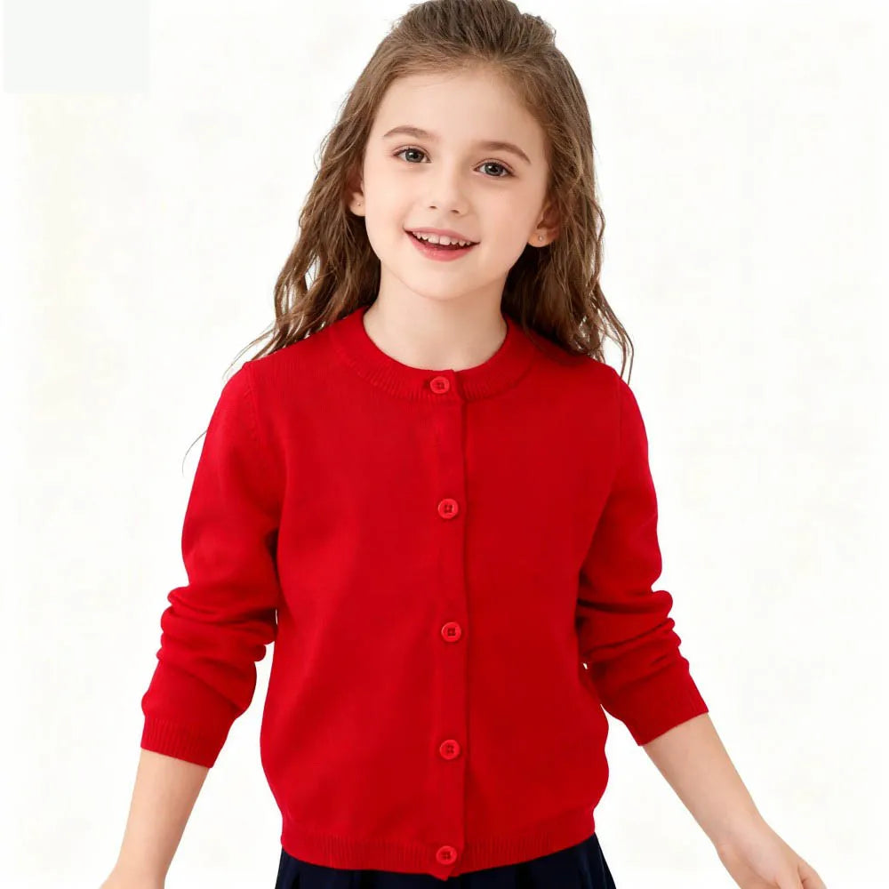 Boys Sweaters Girls Cardigans Cotton Knitted Pink Red Spring Clothes Kids Cardigan Toddler Baby Knitwear 1 2 3 4 5 6 7 8 9 Years