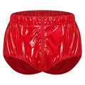 Swimwear Men's Metallic Shorts Waterproof Swimming Trunks Elastic Waistband Built-in Briefs Swim Boxer Shorts Athletic Swimsuit