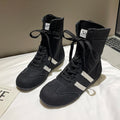 2025 Women's Sneakers Fashion High-top German Training Female Shoes Retro Round Toe Lace-up Boxing Boots for Women
