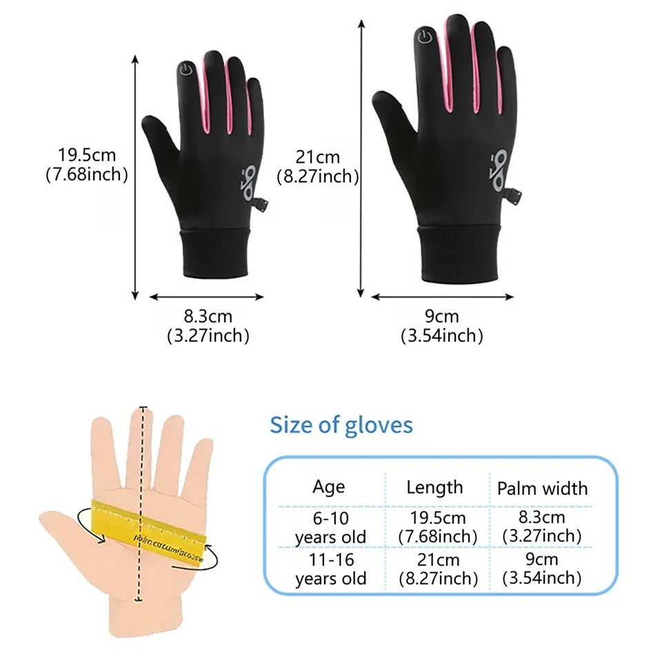 KoKossi Kids Winter Gloves Boys Girls Touchscreen Anti-Slip Soft Warm Gloves Cycling Running Sports Outdoor Thermal Fleece